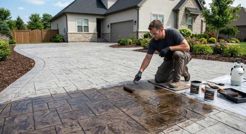 Concrete Driveway Refinishing in Fort Worth, TX