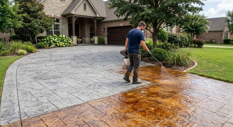 Concrete Driveway Staining in Frisco, TX