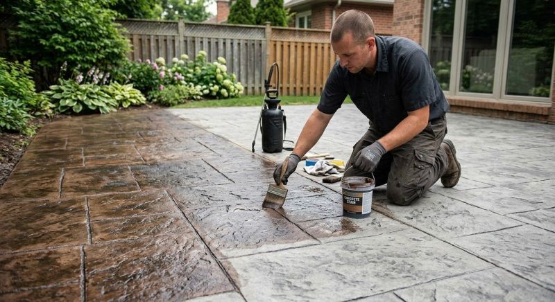 Concrete Patio Staining in Frisco, TX