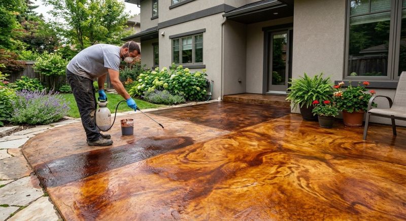 Concrete Patio Staining in Dallas, TX