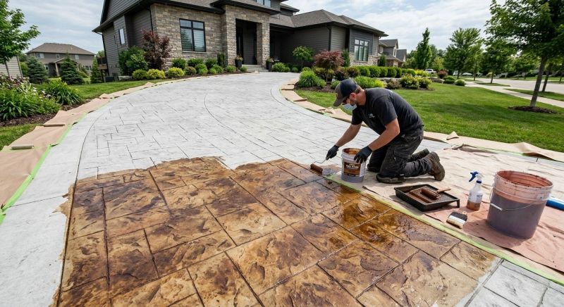 Driveway Concrete Staining in Corpus Christi, TX