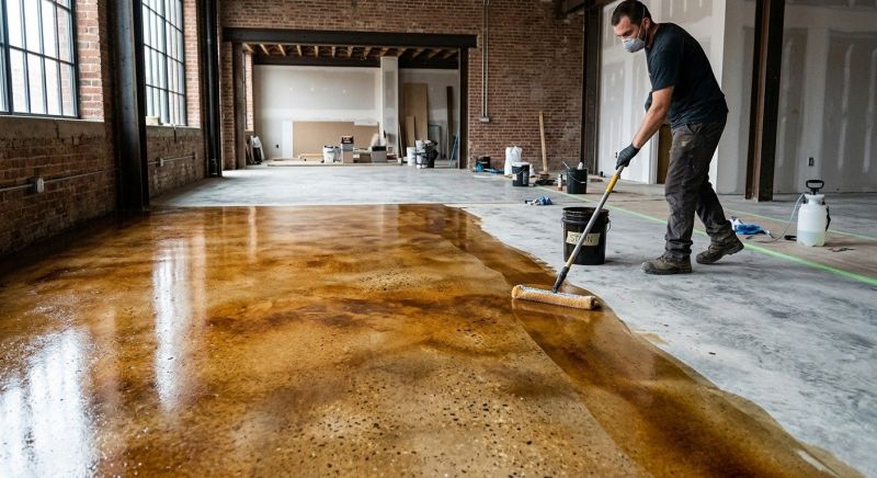 Interior Concrete Staining in Dallas, TX