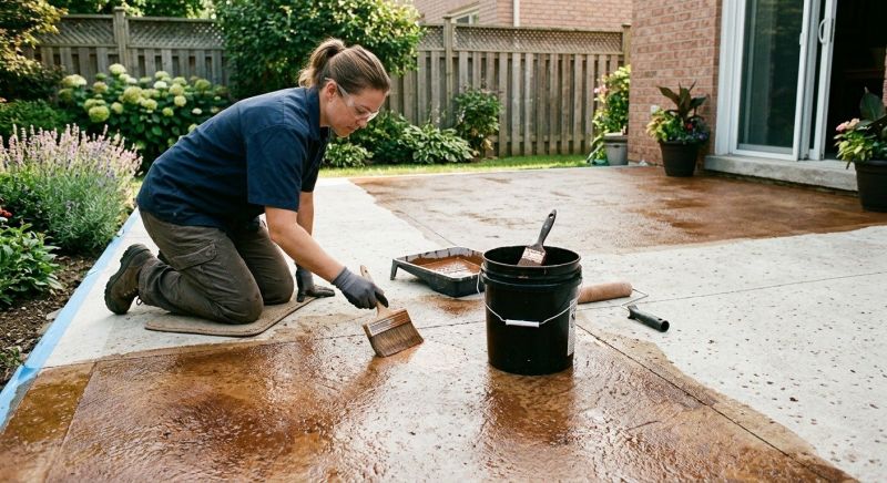 Stained Concrete Installation in Dallas, TX
