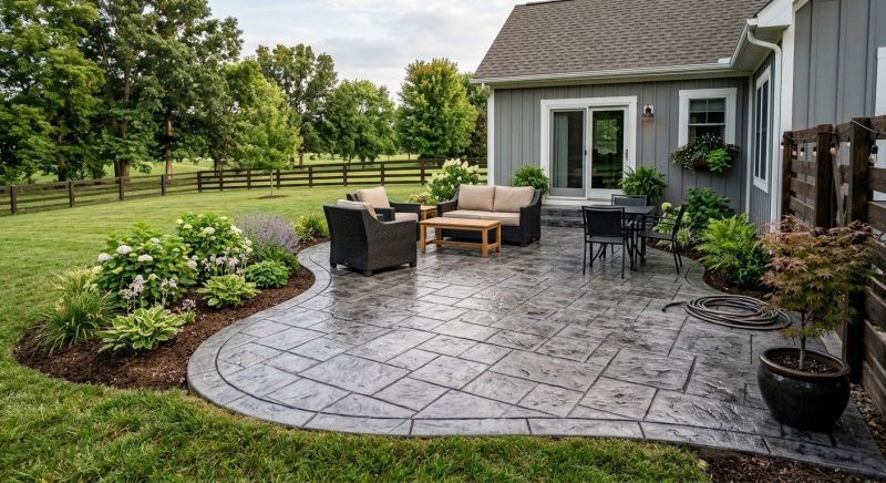 Stamped Concrete Installation in Frisco, TX